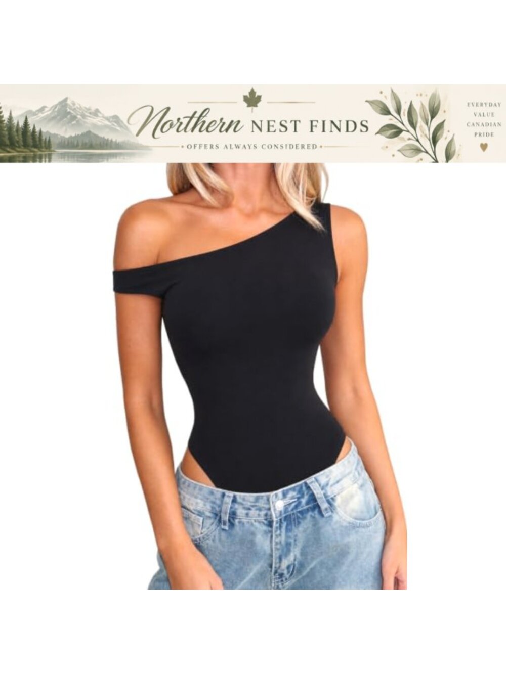 Off One Shoulder Bodysuit Sleeveless Slimming Shaper Going Out Party Top